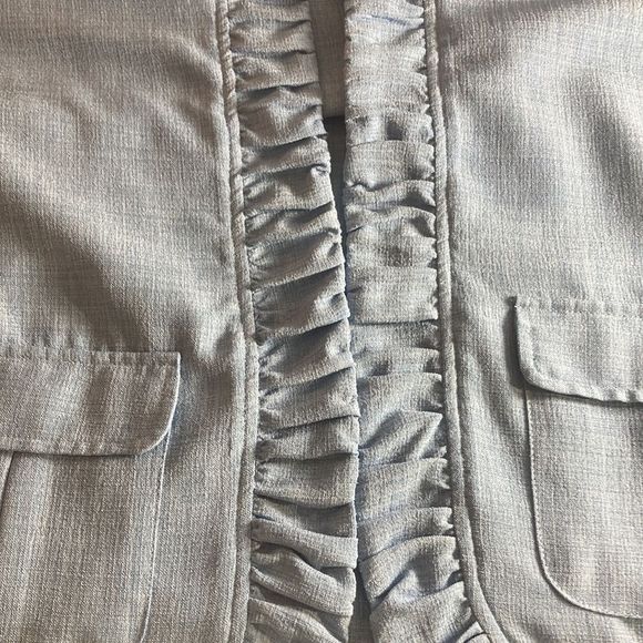 Vintage Womens Bon Worth light Blue Polyester 80’s Large Retro Blazer - Picture 9 of 11